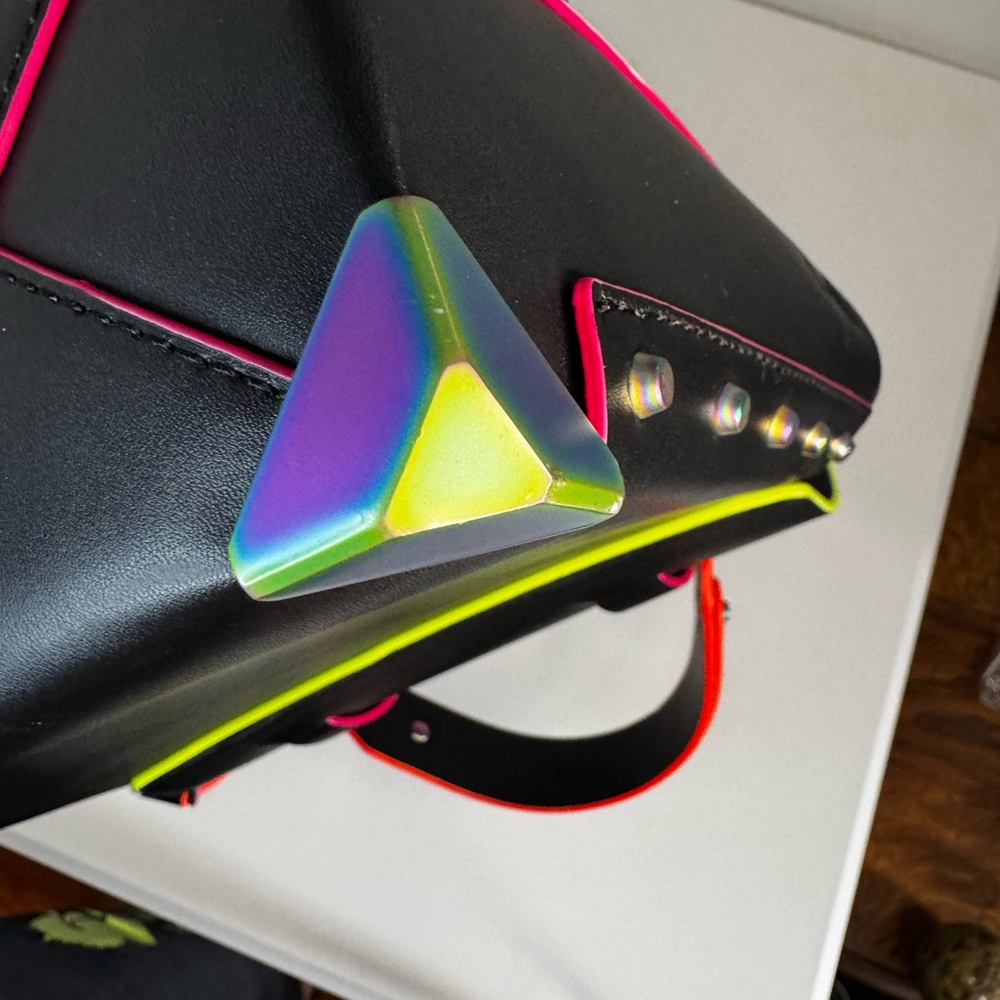 Michael Kors Black Satchel with Multicolor Trim - Picture 12 of 16